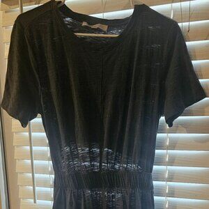 Anne Taylor Loft Navy Blue Dress With Back Cut Out And Pockets Size M
